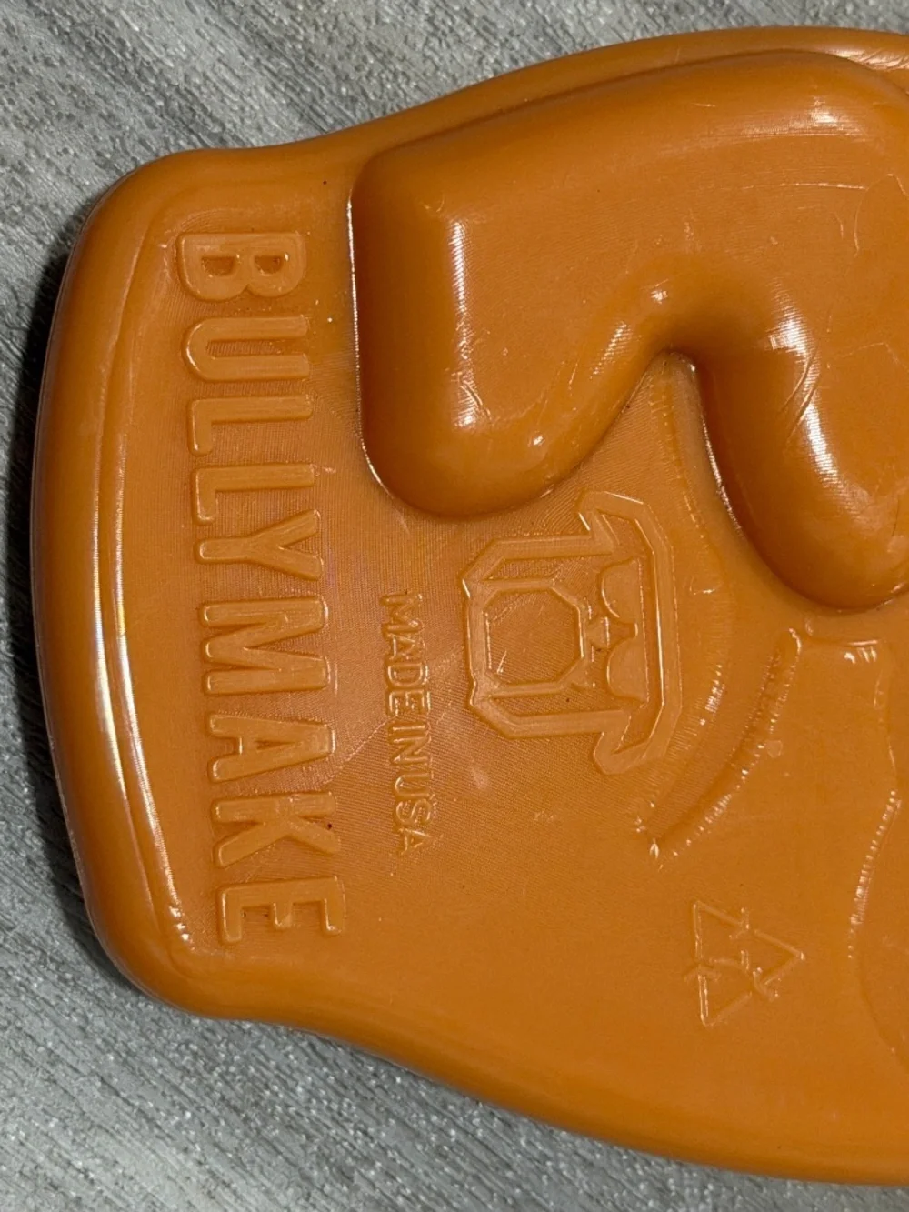 Bullymake Orange Rubber Foam Finger Dog Toy Tough Chewer